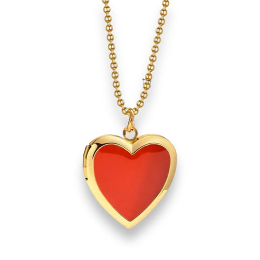 Open Locket Heart necklace (Red)