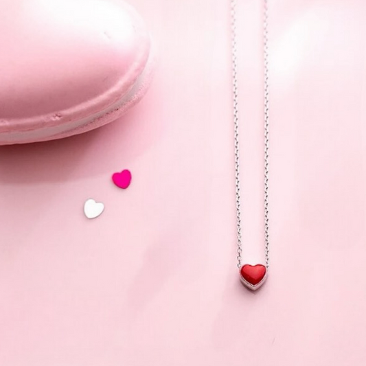 Crystal Red Love Heart Necklace