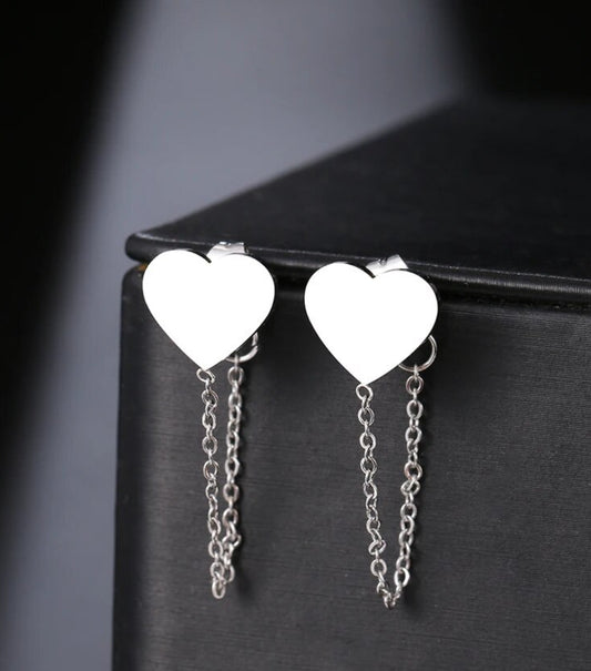 Heart Tassel Chain Silver