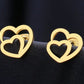 Hollow Double Heart Gold