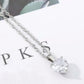 Crystal Heart Necklace Silver