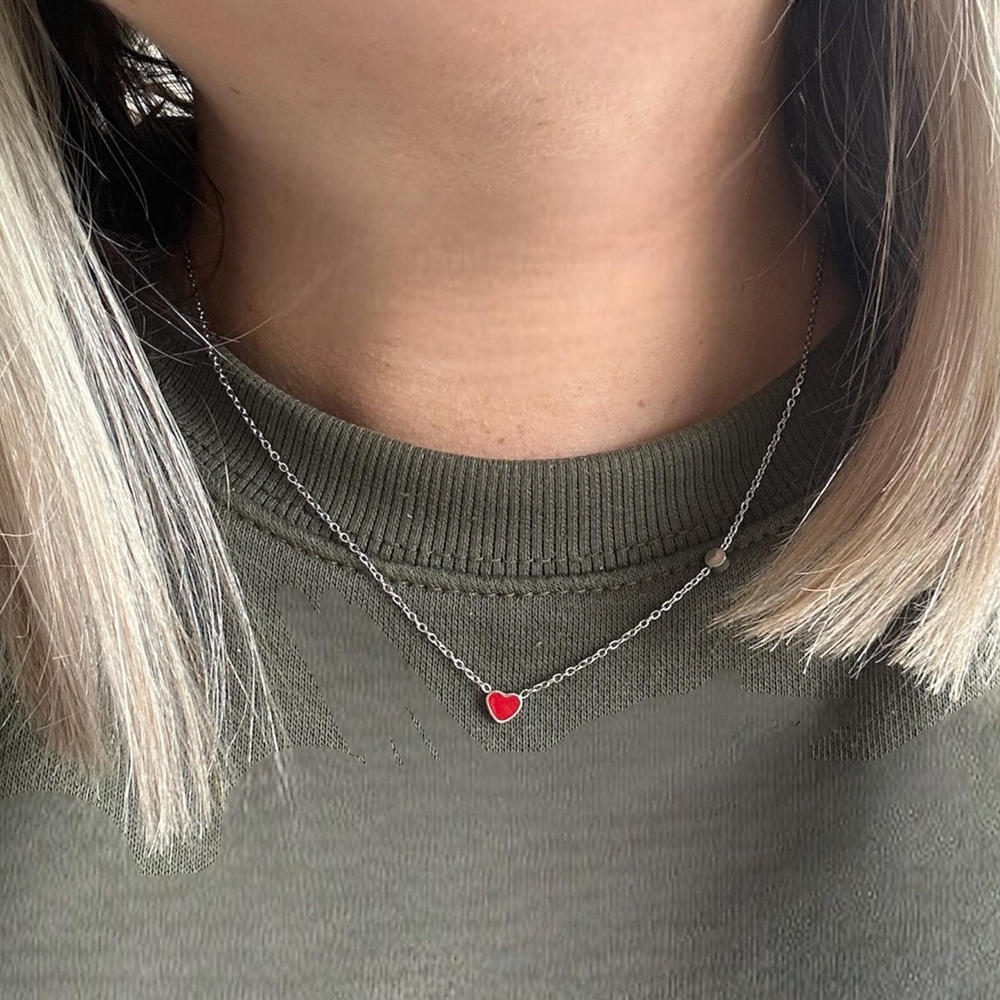 Crystal Red Love Heart Necklace