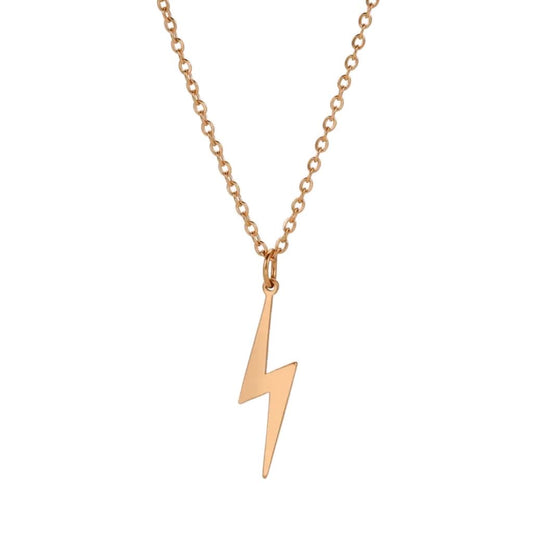 Single Lightning Bolt Necklace Gold