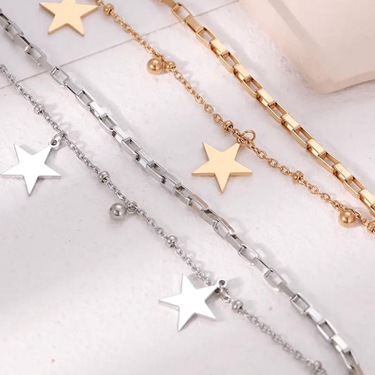 Sense Stars Pendant Beads Bracelets Silver