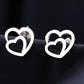 Hollow Double Heart Silver