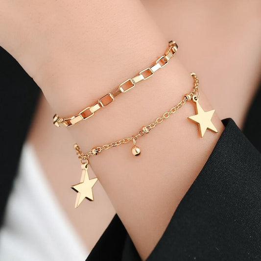 Sense Stars Pendant Beads Bracelets Gold