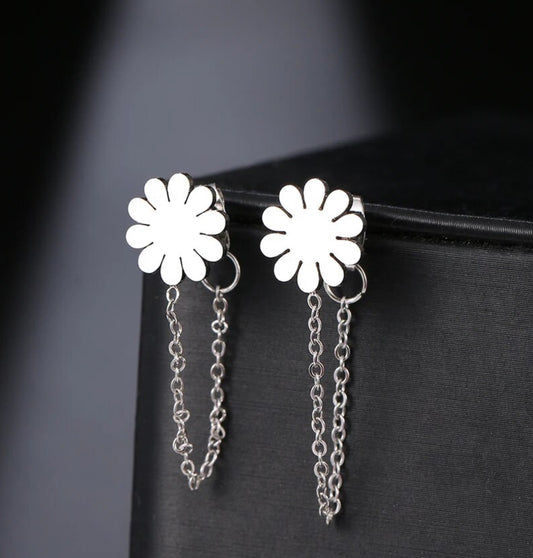Flower Tassel Chain Silver