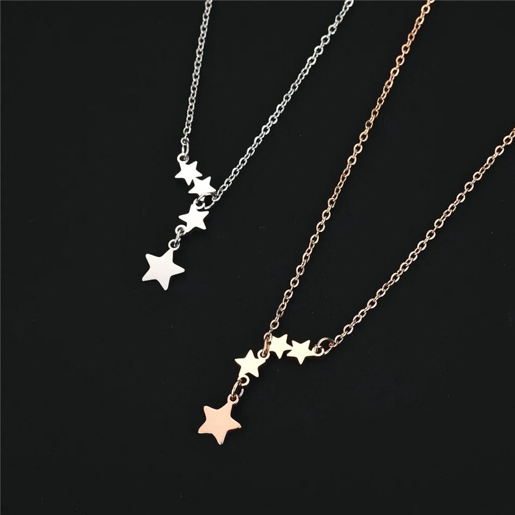 Star Pendant Tassel Necklace Silver