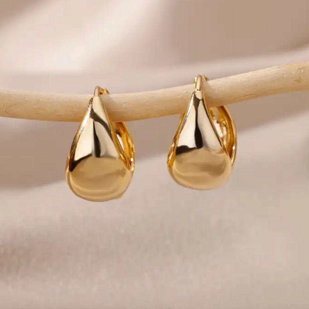 Water droplet Hoop Gold