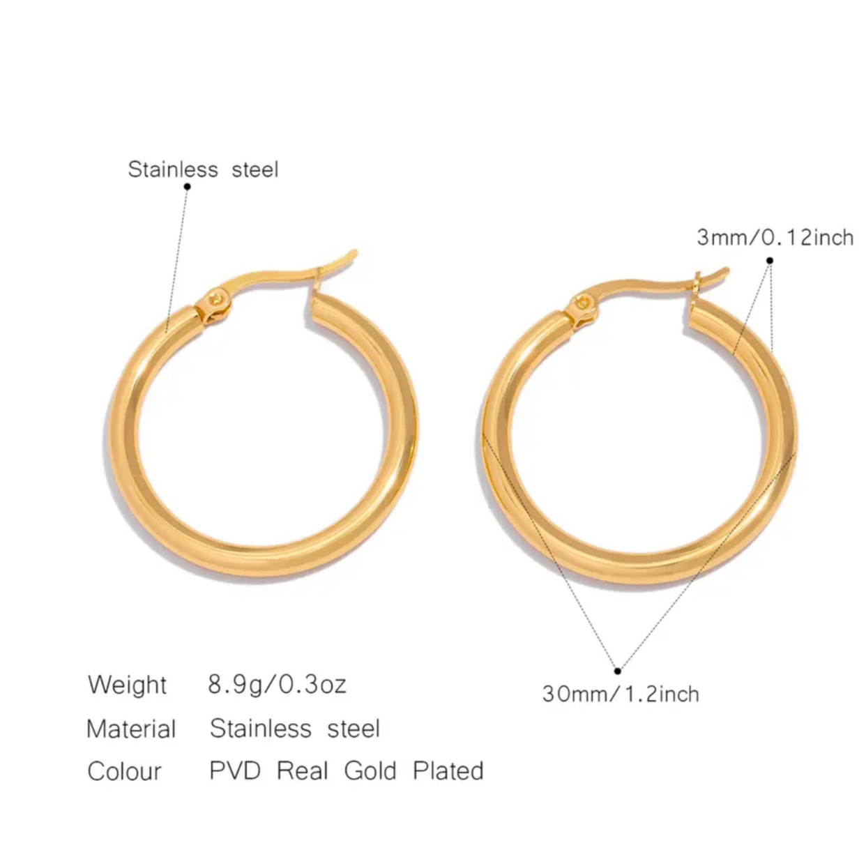 Oversized Signature Gold Hoop