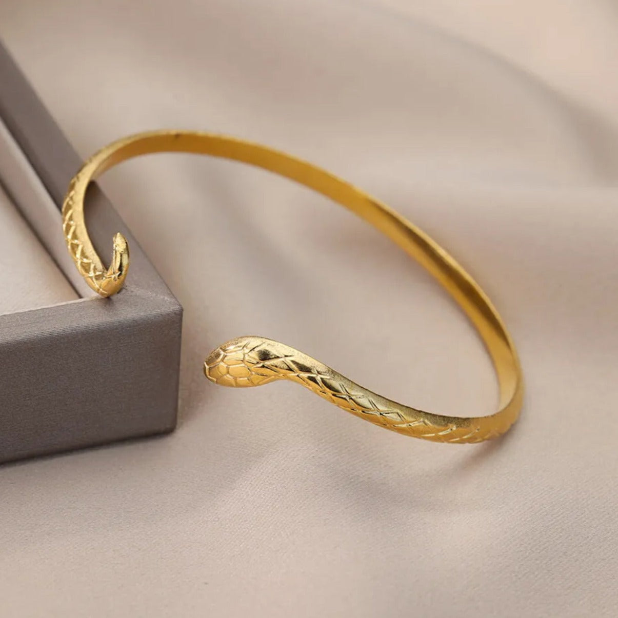 Punk Snake Gold Bangle