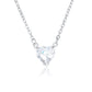 Crystal Heart Necklace Silver