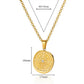 Star Zircon Circle Gold Necklace