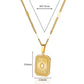 Star Zircon Rectangle Gold Necklace