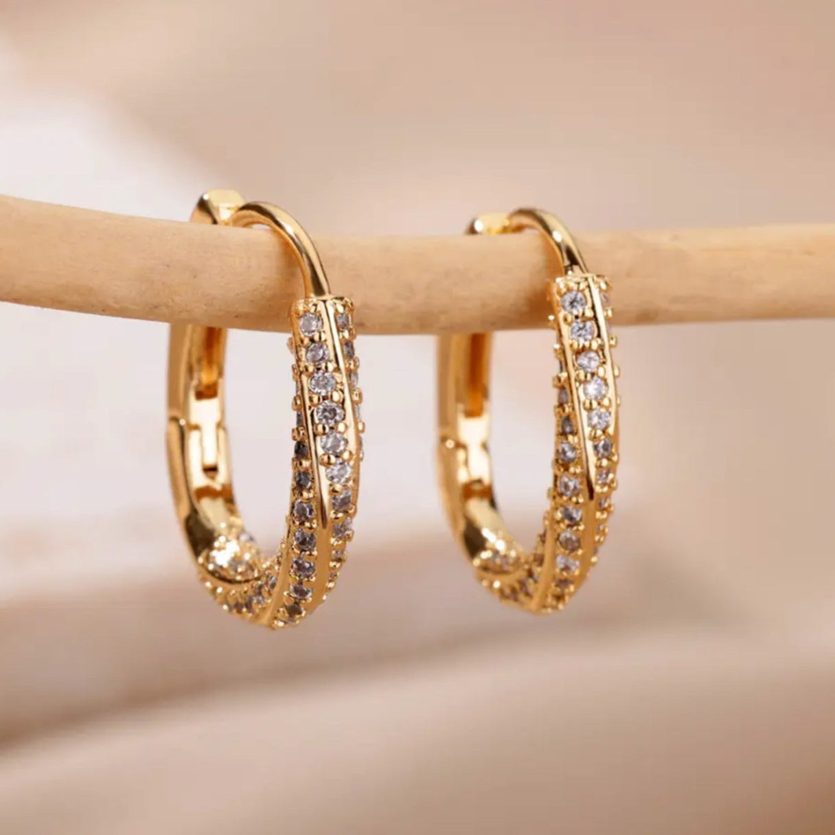 Luxury Zircon Hoop Gold