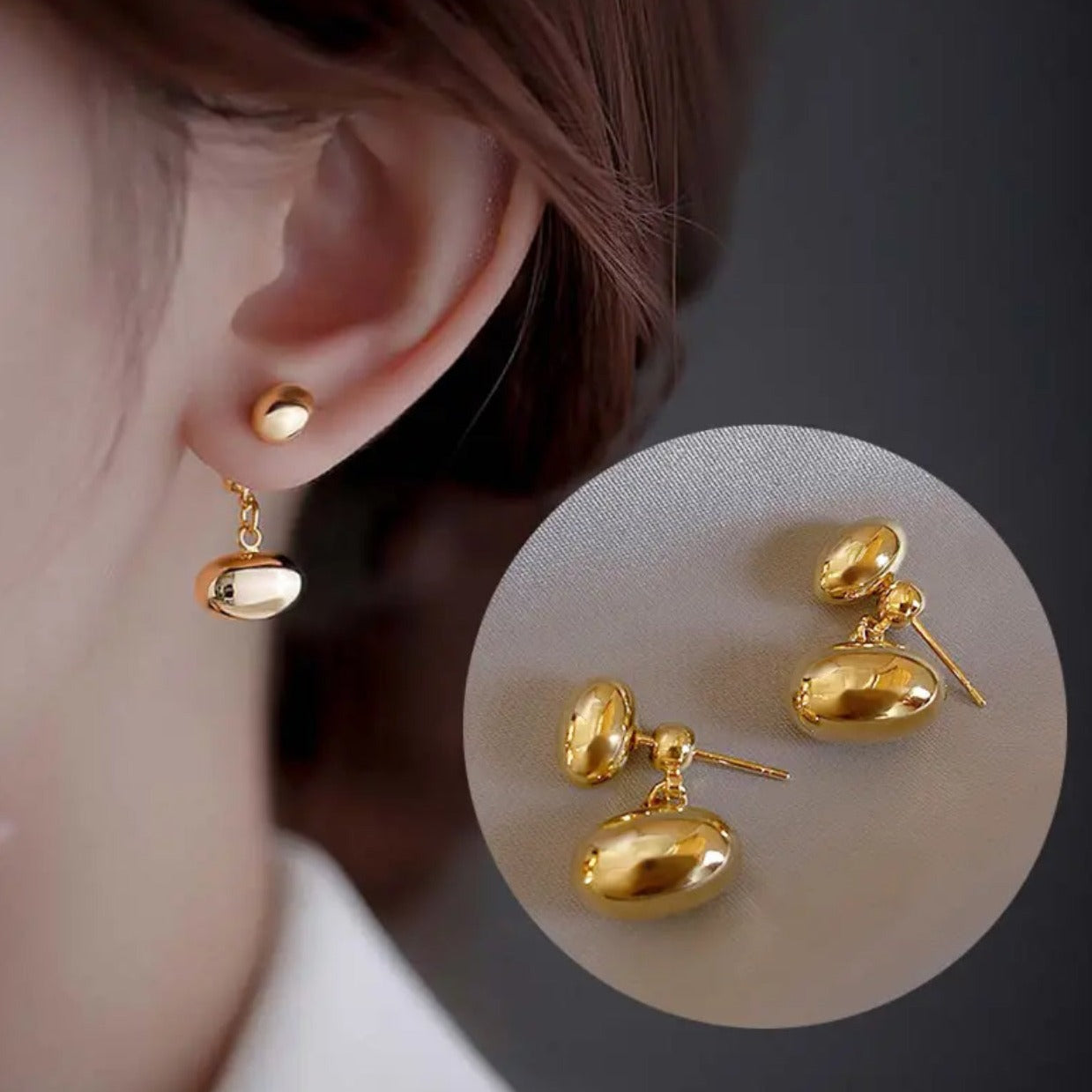 Ball Ear Jacket Gold